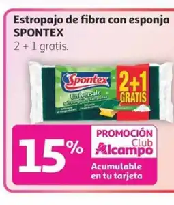 Alcampo SPONTEX Estropajo de fibra con esponja oferta