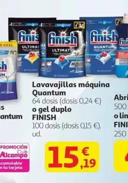 Alcampo FINISH Lavavajillas máquina Quantum oferta