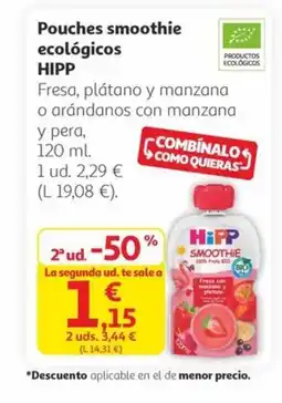 Alcampo HIPP Pouches smoothie ecológicos oferta