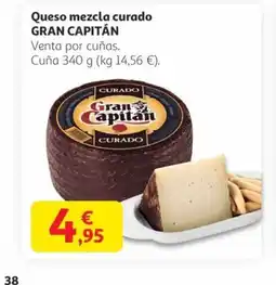 Alcampo GRAN CAPITÁN Queso mezcla curado oferta