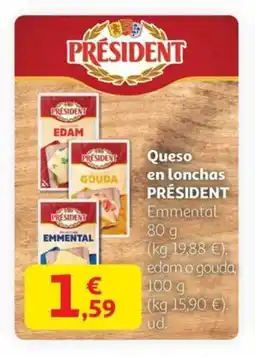 Alcampo PRÉSIDENT Queso en lonchas oferta