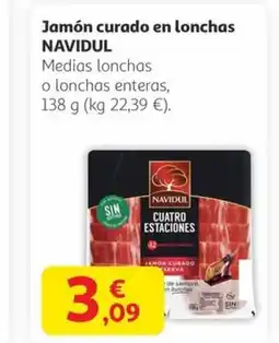 Alcampo NAVIDUL Jamón curado en lonchas oferta