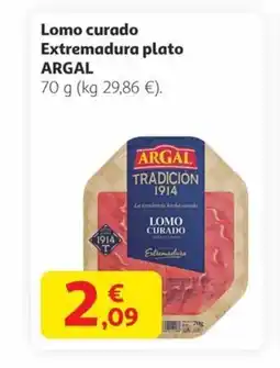 Alcampo ARGAL Lomo curado Extremadura plato oferta