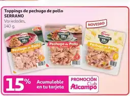 Alcampo SERRANO Toppings de pechuga de pollo oferta