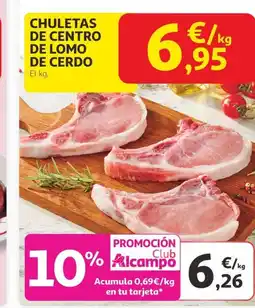 Alcampo Chuletas de centro de lomo de cerdo oferta