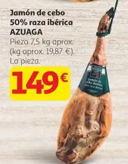 Alcampo AZUAGA Jamón de cebo 50% raza ibérica oferta