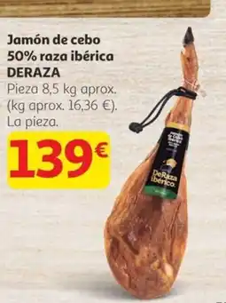 Alcampo DERAZA Jamón de cebo 50% raza ibérica oferta