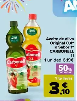 Carrefour CARBONELL Aceite de oliva Original 0,4° o Sabor 1° oferta