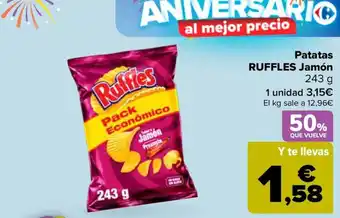 Carrefour RUFFLES Patatas Jamón oferta