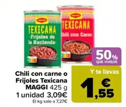 Carrefour MAGGI Chili con carne o Frijoles Texicana oferta