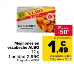 Carrefour ALBO Mejillones en escabeche oferta