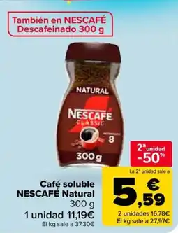 Carrefour NESCAFÉ Café soluble Natural oferta