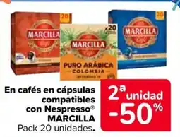 Carrefour MARCILLA En cafés en cápsulas compatibles con Nespresso oferta