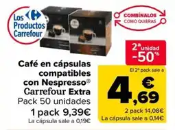 Carrefour Café en cápsulas compatibles con Nespresso® Carrefour Extra oferta