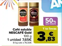 Carrefour NESCAFÉ Café soluble Gold oferta
