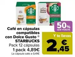 Carrefour STARBUCKS Café en cápsulas compatibles con Dolce Gusto oferta