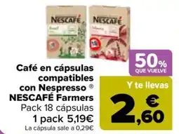 Carrefour NESCAFÉ Café en cápsulas compatibles con Nespresso Farmers oferta