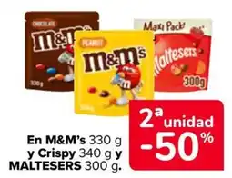 Carrefour M&M's y MALTESERS En Crispy oferta