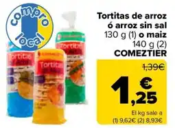 Carrefour COMEZTIER Tortitas de arroz ó arroz sin sal o maiz oferta