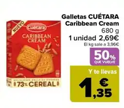 Carrefour CUÉTARA Galletas Caribbean Cream oferta