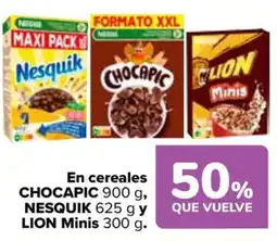 Carrefour CHOCAPIC NESQUIK y LION En cereales Minis oferta