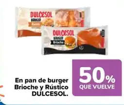 Carrefour DULCESOL En pan de burger Brioche y Rústico oferta