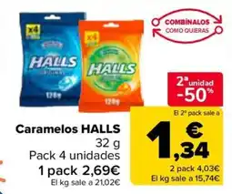Carrefour HALLS Caramelos oferta