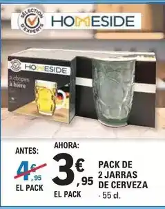 E.Leclerc Homeside - pack de 2 jarras de cerveza oferta