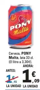 E.Leclerc Pony - cerveza malta oferta