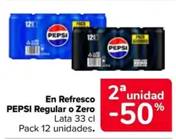 Carrefour PEPSI En Refresco Regular o Zero oferta