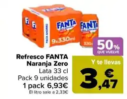 Carrefour FANTA Refresco Naranja Zero oferta