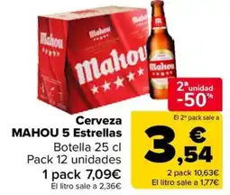 Carrefour MAHOU Cerveza 5 Estrellas oferta