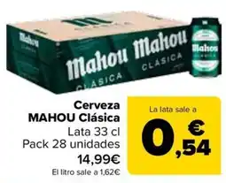 Carrefour MAHOU Cerveza Clásica Lata oferta