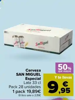 Carrefour SAN MIGUEL Cerveza Especial oferta