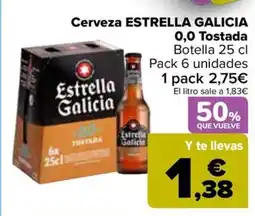 Carrefour ESTRELLA GALICIA Cerveza 0,0 Tostada oferta