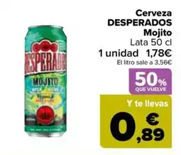 Carrefour DESPERADOS Cerveza Mojito oferta