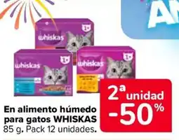 Carrefour WHISKAS En alimento húmedo para gatos oferta