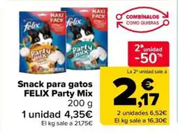 Carrefour FELIX Snack para gatos Party Mix oferta