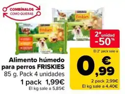 Carrefour FRISKIES Alimento húmedo para perros oferta