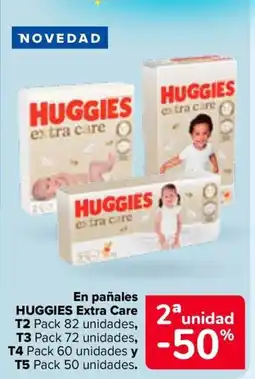 Carrefour HUGGIES En pañales Extra Care oferta