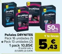 Carrefour DRYNITES Pañales oferta