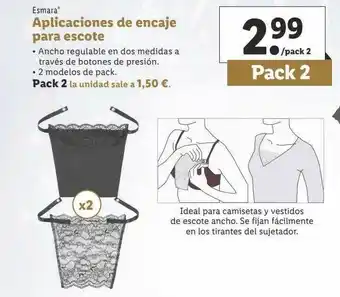Lidl Esmara Aplicaciones De Encaje Para Escote oferta