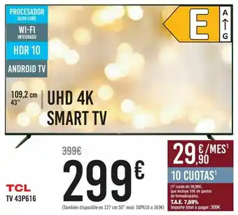 Carrefour Tcl tv43p616 oferta