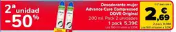 Carrefour DOVE Desodorante mujer Advance Care Compressed Original oferta