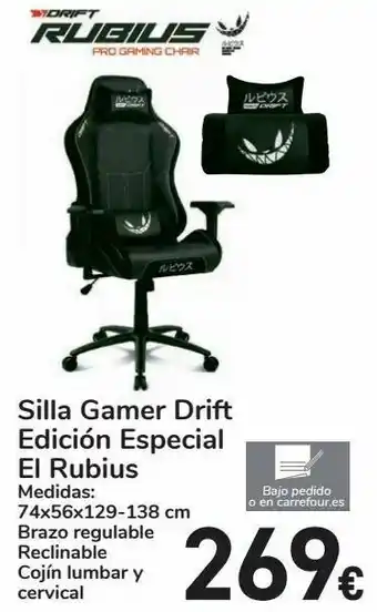 Carrefour Silla gamer drift edición especial el rubius oferta