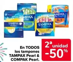 Carrefour TAMPAX Pearl & COMPAK Pearl En todos los tampones oferta