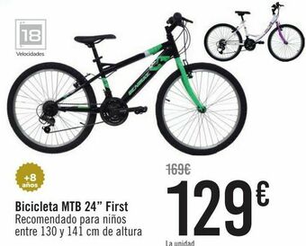 Carrefour Bicicleta mtb 24'' first oferta