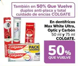 Carrefour COLGATE En dentifricos Max White Ultra, Optic y Carbón oferta
