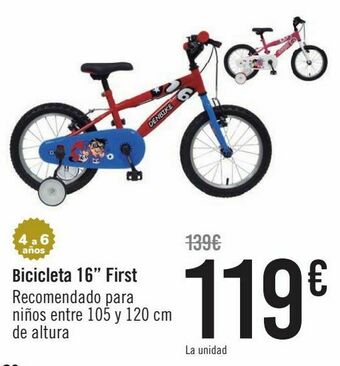 Carrefour Bicicleta 16'' first oferta
