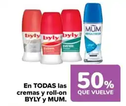 Carrefour BYLY y MUM En todas las cremas y roll-on oferta